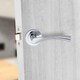 image 4 of Golden Grace 7 Sets Astrid Design Modern Lever Latch Door Handles on Round Rose in Polished Chrome Finish Chrome