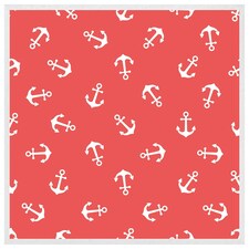 Anchors on red background (Picutre Frame) White | M