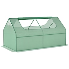 Outsunny Raised Garden Bed Planter Box with Greenhouse, Large Window, Clear