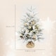 image 5 of HOMCOM 60 cm Prelit Small Christmas Tree with 35 LED Lights, Snow Flocked Tabletop Mini Xmas Tree with Pine Cones, Berry Clusters and Linen Cover Base, Battery Operated, Green