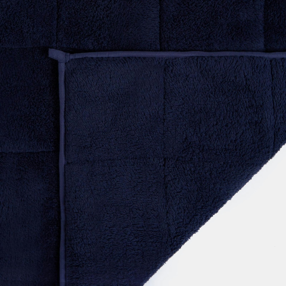image 1 of OHS Teddy Fleece Weighted Blanket 6kg, 125x180cm - Navy Blue