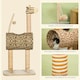 image 3 of PawHut Cat Tree Cute Giraffe Kitten Play Tower with Scratching Posts