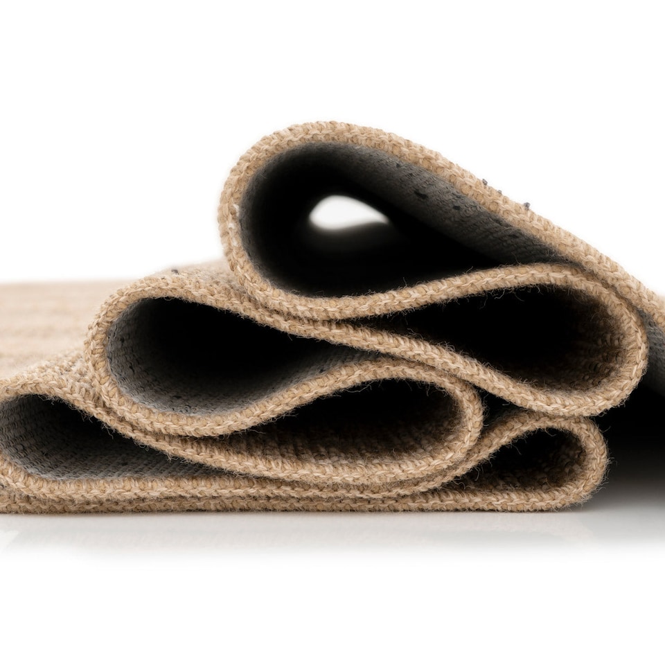 image 1 of KUKOON Leni Machine Washable Striped Rug – Modern Beige Jute-Look Area Mat 226cm x 311cm