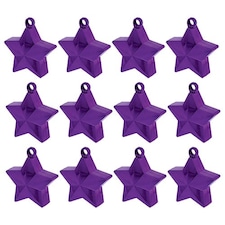 Purple Star Balloon Weights - Pack of 12