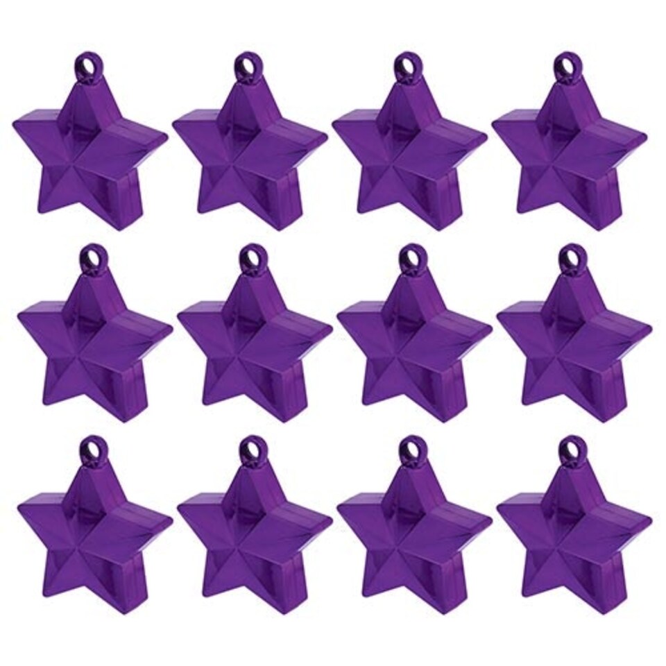 Purple Star Balloon Weights - Pack of 12