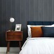 image 3 of Beadboard Panel Wallpaper in Navy Blue Multi