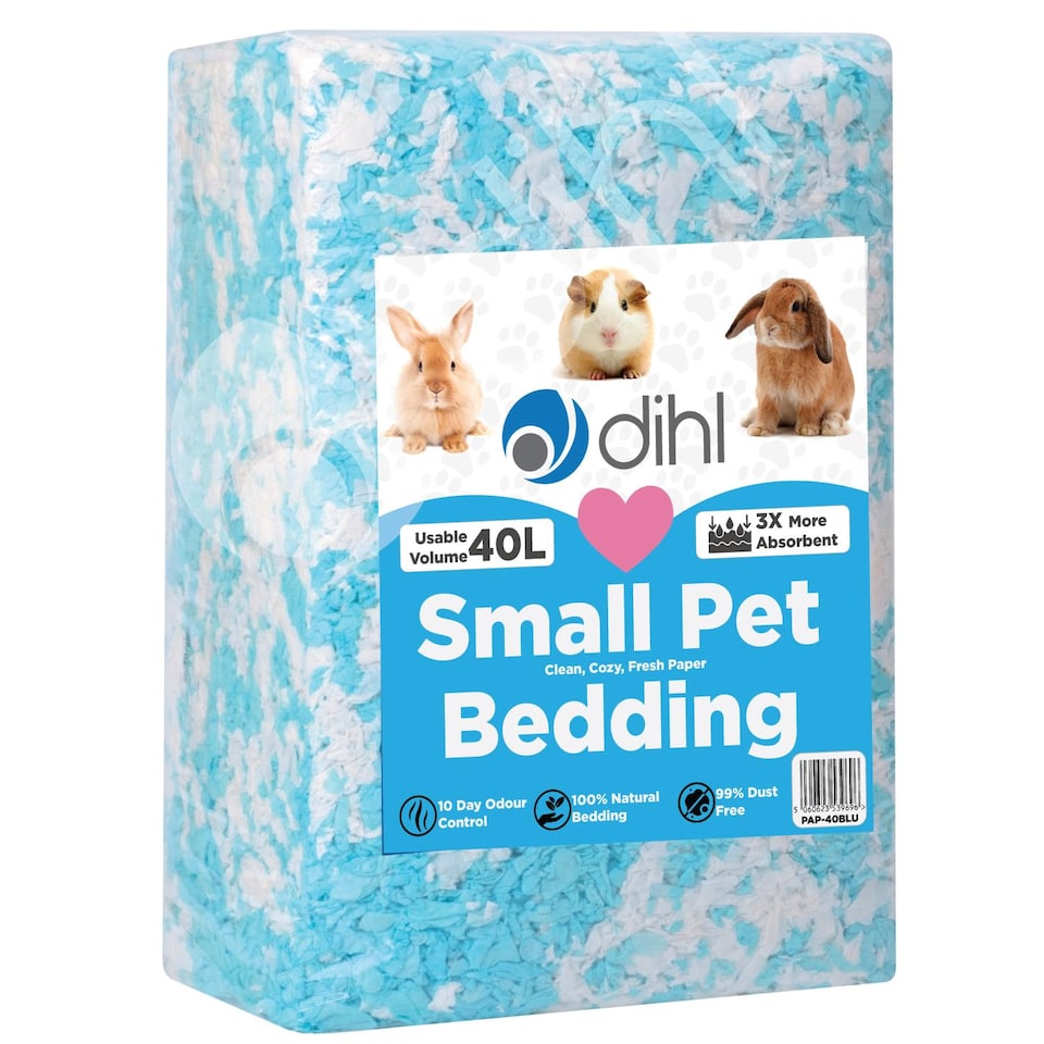 Dihl 40L Paper Animal Pet Paper Bedding - Blue & White