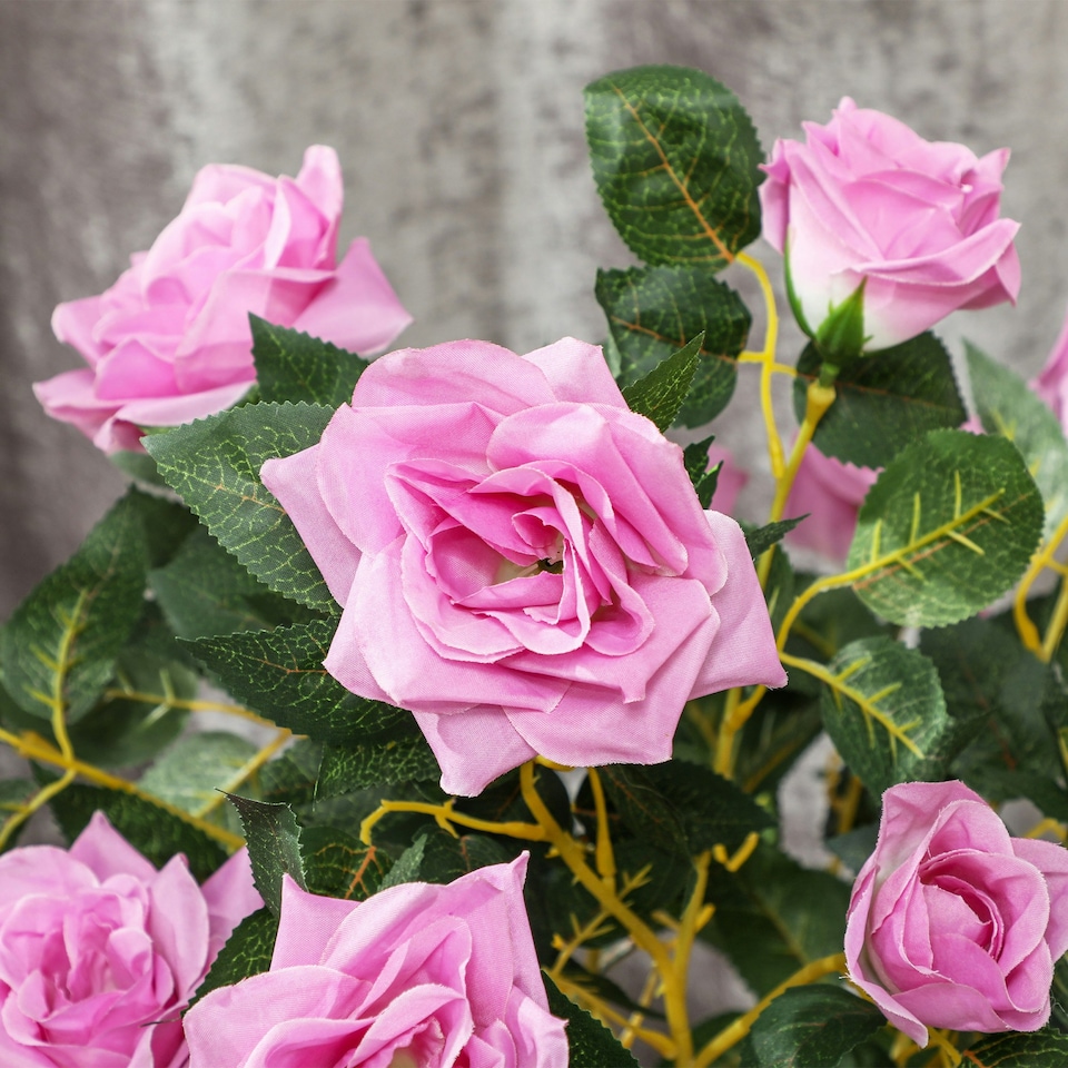 image 1 of Outsunny Set of 2 90cm Artificial Rose Tree, Fake Decorative Plant, Purple