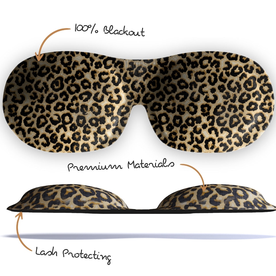 image 1 of SMUG Contoured 3D Blackout Sleep Mask - Leopard Print