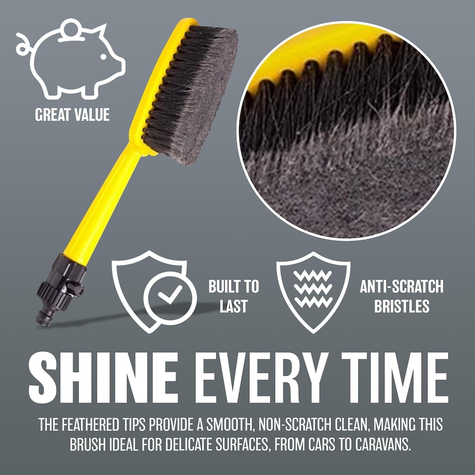 image 1 of 2 In 1 Spray & Wash Cleaning Brush Soft Bristles Ideal For Car Van Lorry Window Cleaning