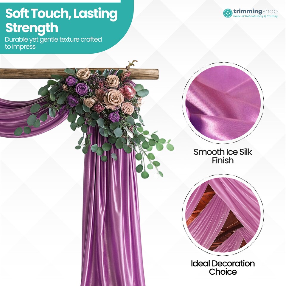 image 1 of 10m Ice Silk Fabric, Satin Material Silk Overlay, Backdrop Fabric