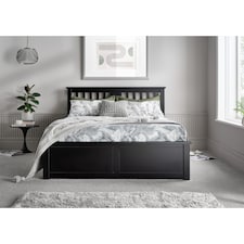 Painted Wood King Size Ottoman Bed  in Black