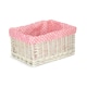 image 1 of Pink Spotty Lined Storage Basket Pink | Pink | M