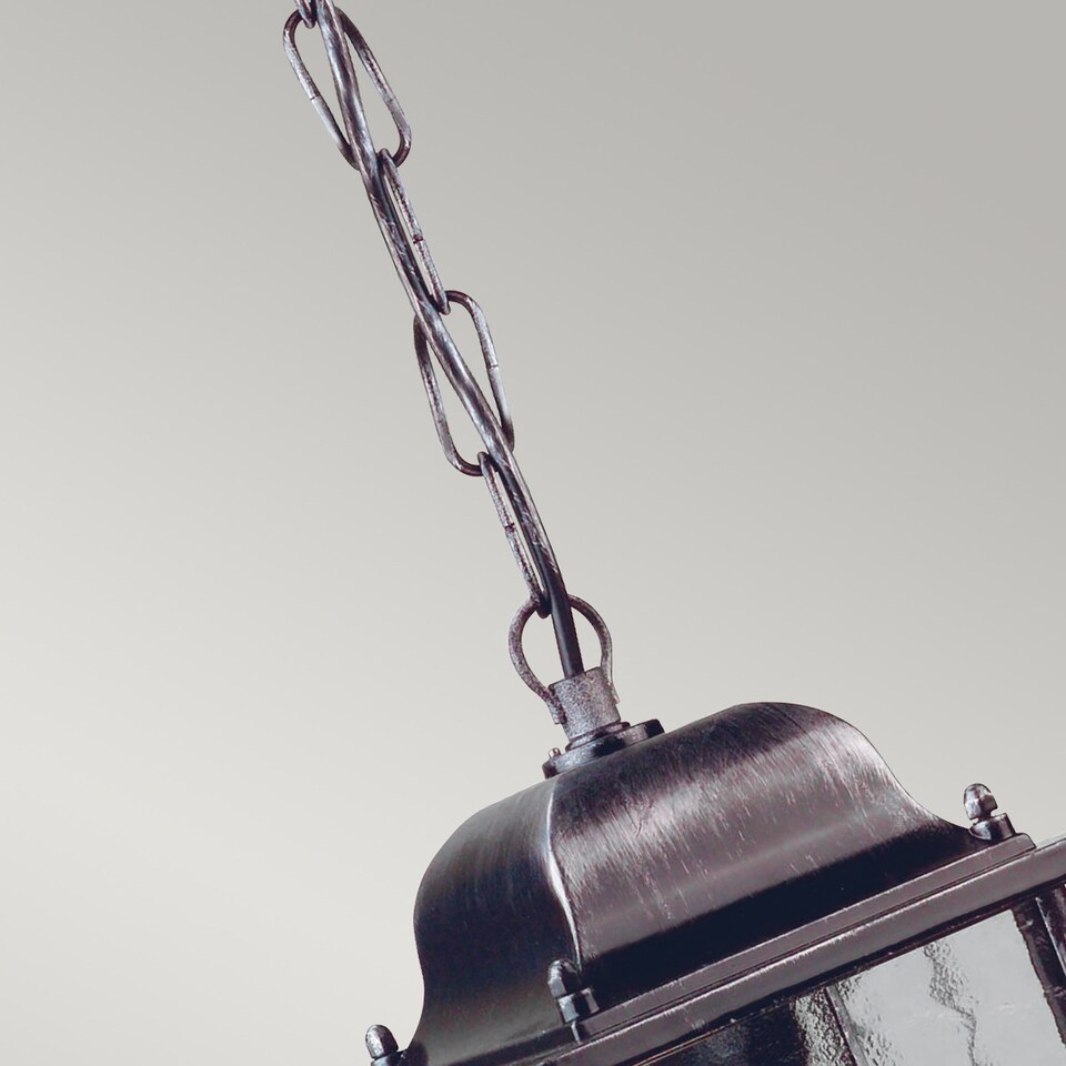 image 1 of Wexford 1 Light Outdoor Ceiling Chain Lantern Black Silver IP43, E27