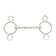 image 1 of Lorina Flexi Peanut Joint 2 Ring Continental Horse Gag - Silver - 5.5in