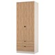image 4 of Norway Tall 2 Drawer Double Wardrobe in Gold Craft Oak & Kashmir (Ready Assembled) | Brown | Gold Craft Oak & Kashmir