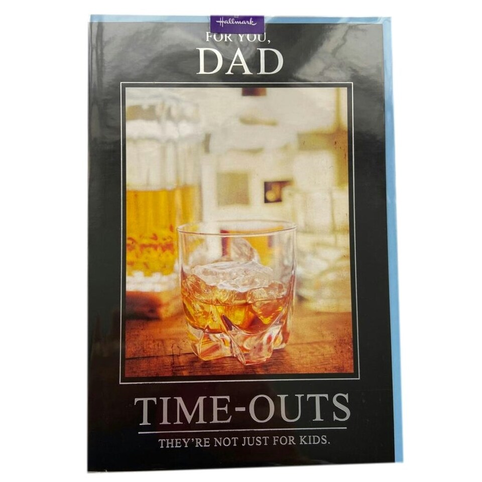 image 1 of For You Dad Time Out Champagne Glass Design Father's Day Card
