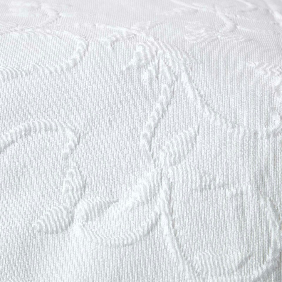 image 1 of Homescapes White Cotton Rich Floral Metelassé Pattern Bedspread - Double | White