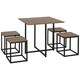 image 1 of HOMCOM 5 PCS Industrial Boxy Table & Stool Set Metal Frame Cool Dining Seating