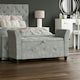 image 2 of Vida Designs Seville Storage Ottoman Bedroom Hallway Chest Bench, Crushed Velvet Silver Silver | Crushed Velvet Silver