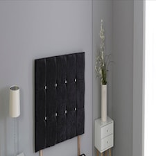 Crushed Velvet Black Cube Headboard | Black | 5FT King 20"inch Headboard