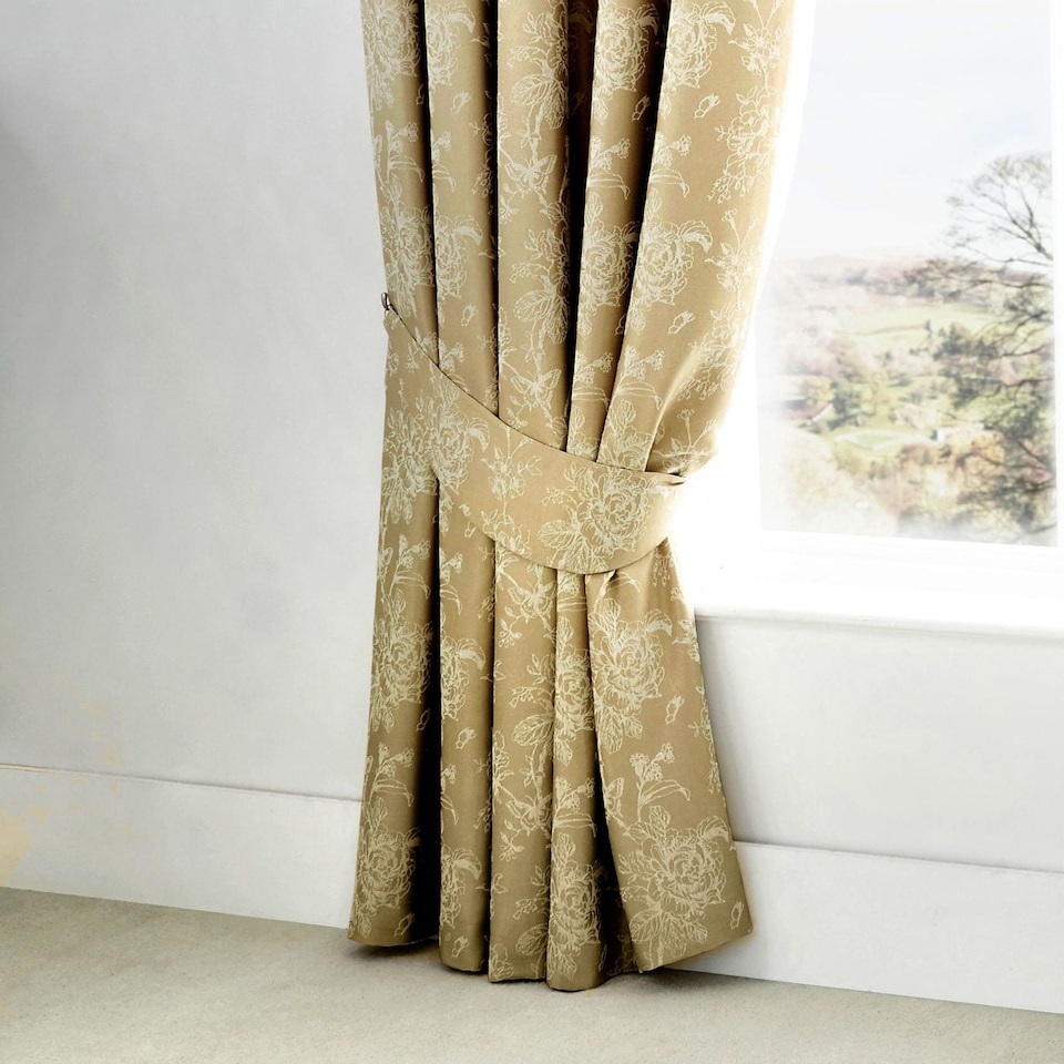 image 1 of D & D Jasmine Pencil Pleat Curtains Champagne