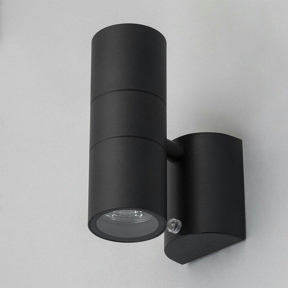 image 1 of SHARON - CGC Black Dual Outdoor Wall Spotlight With Photocell Sensor Black
