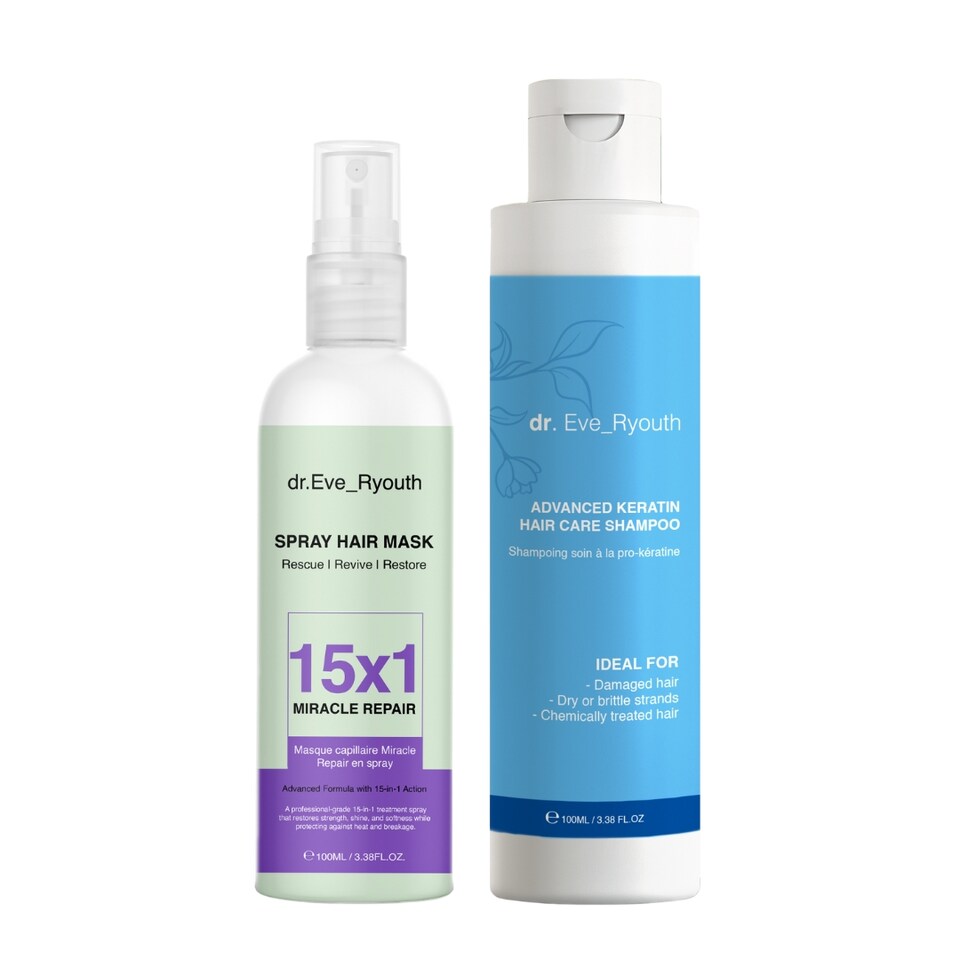 Dr. Eve_Ryouth Advanced Keratin Hair Care Shampoo 100ml + 15 X 1 Miracle Repair Spray Hair Mask 100ml