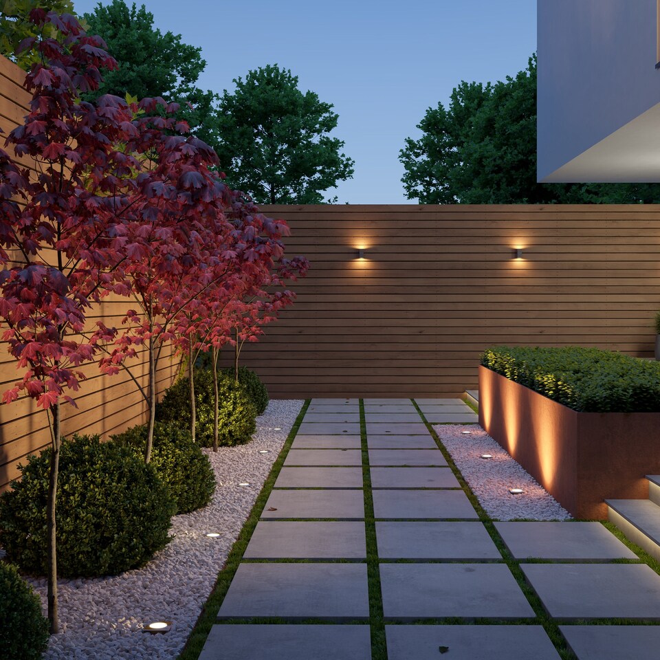 image 1 of CGC MYAH Small Square Stainless Steel Inground Decking Light GU10 | Silver | Stainless steel effect | Height: 10 cm, Width: 10 cm, Cut Out: 8.5 cm
