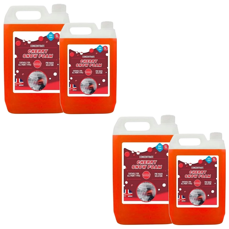 image 1 of 4 x 5L Cherry Snow Foam Super Thick Vehicle Cleaning Foam Extremely Powerful & Easy To Use