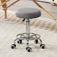 image 2 of Vinsetto Round Rolling Stool, PU Leather Height Adjustable Stool Chair with Wheels and Swivel Seat for Salon, Massage, Spa, Home Kitchen, Grey