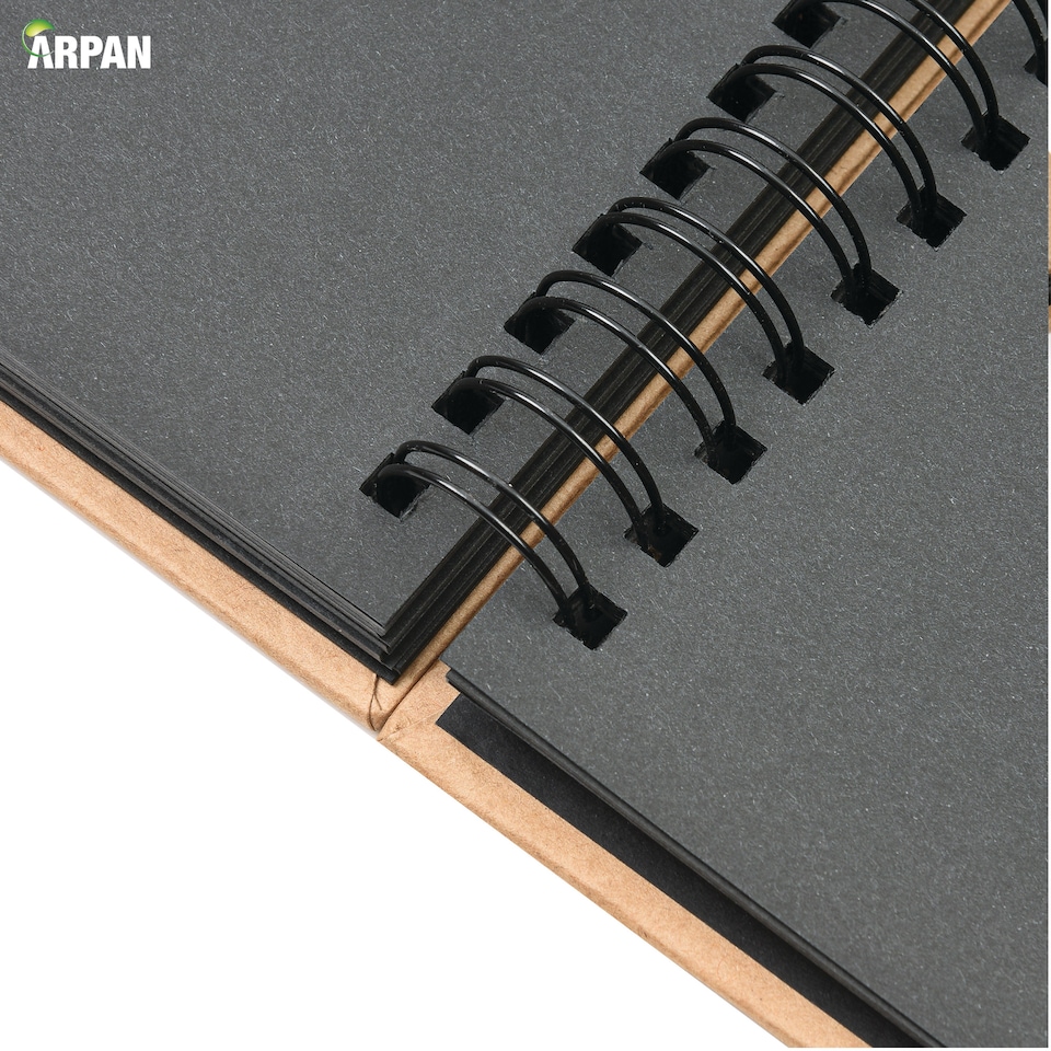 image 1 of ARPAN Spiral Bound Scrapbook Album – 50 Sheets / 100 Pages, 200 GSM Thick Paper – DIY Photo Album Memory Book with Ribbon Closure (26 x 25.5 cm) for Wedding, Baby, Travel, Artwork & Scrapbooking