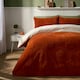image 1 of OHS Pumpkin Tufted Soft Cosy Plush Winter Warm Teddy Fleece Duvet Cover and Pillowcase Bedding Set | Orange | Burnt Orange | King