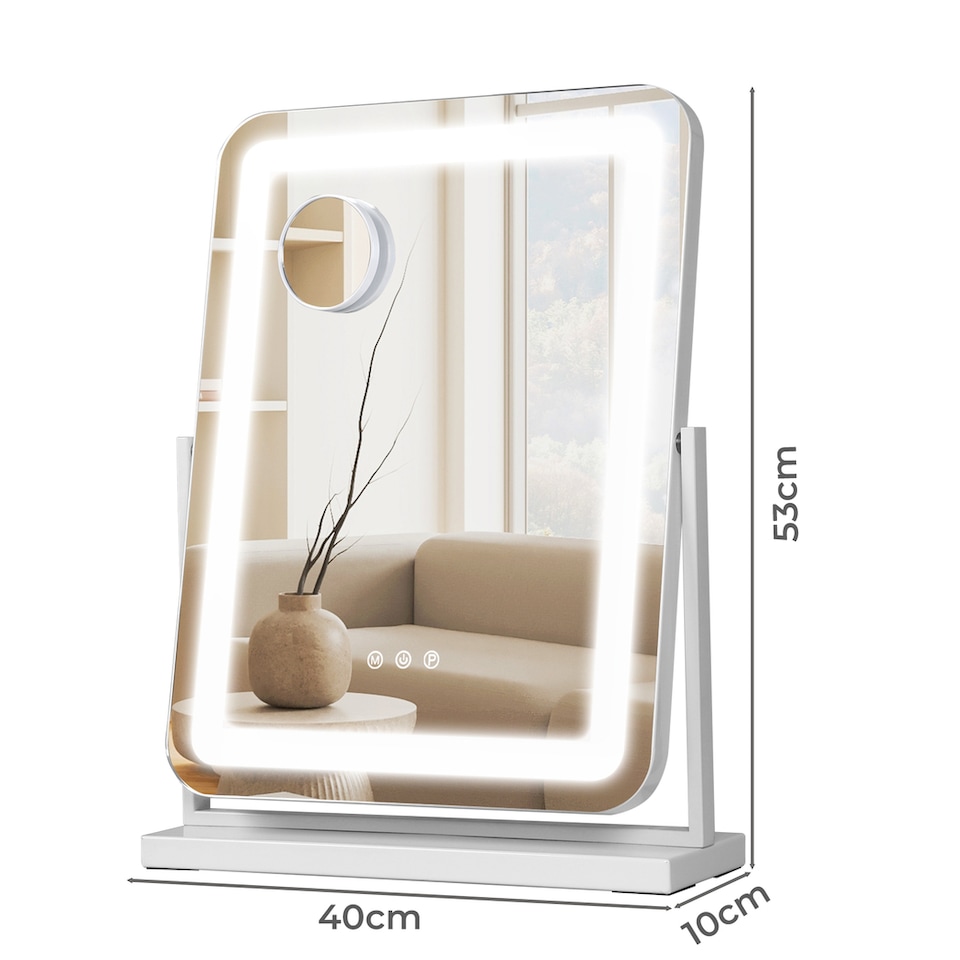image 1 of Emitto Hollywood Mirror Vanity Makeup Mirror with Light 360°Rotation Tabletop