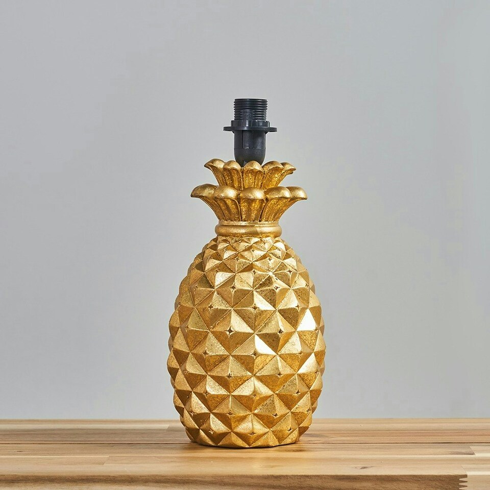 image 1 of ValueLights Contemporary Pineapple Design Gold Effect Table Lamp Base