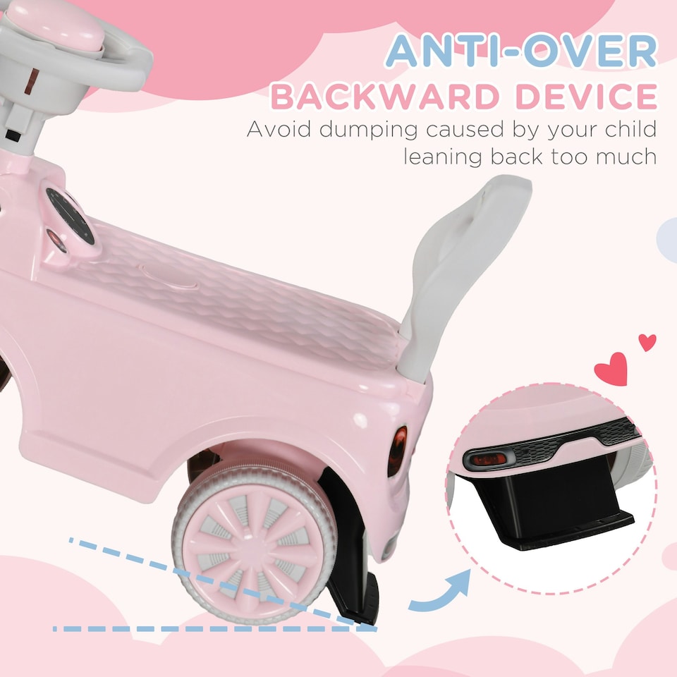 image 1 of AIYAPLAY Ride On Car Foot To Floor Sliding Car w/ Air Horn - Pink