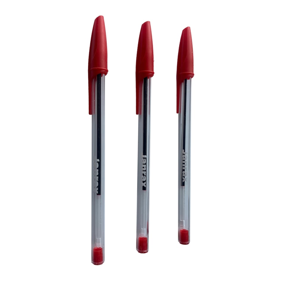 image 1 of Box of 50 Red Ballpoint Pens Smooth Glide by Janrax