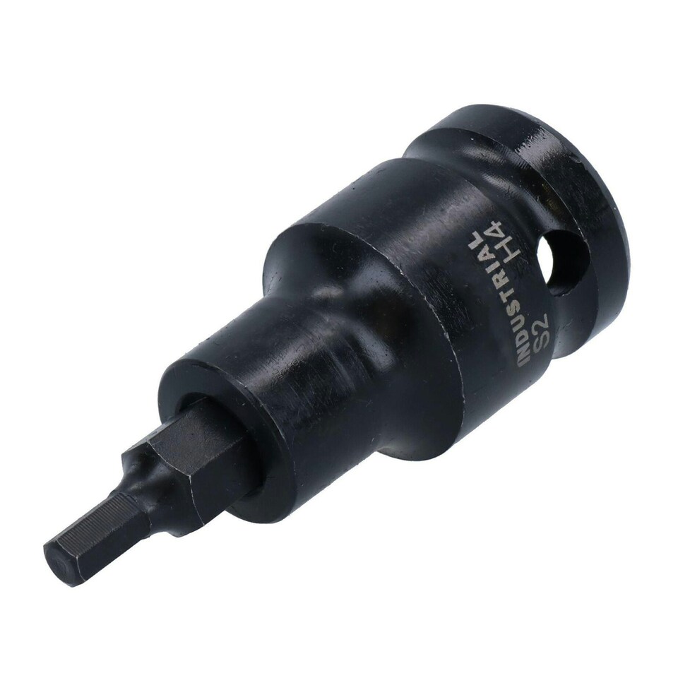 image 1 of 4mm 1/2in Drive Stubby Impact Impacted Male Allen Hex Key Socket 55mm Length
