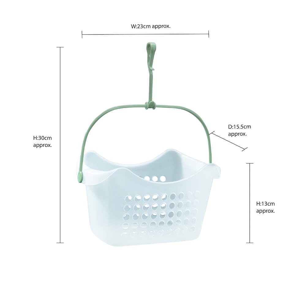 image 1 of JVL Peg Basket with 72 Plastic Dolly Clothes Pegs, Assorted Colours