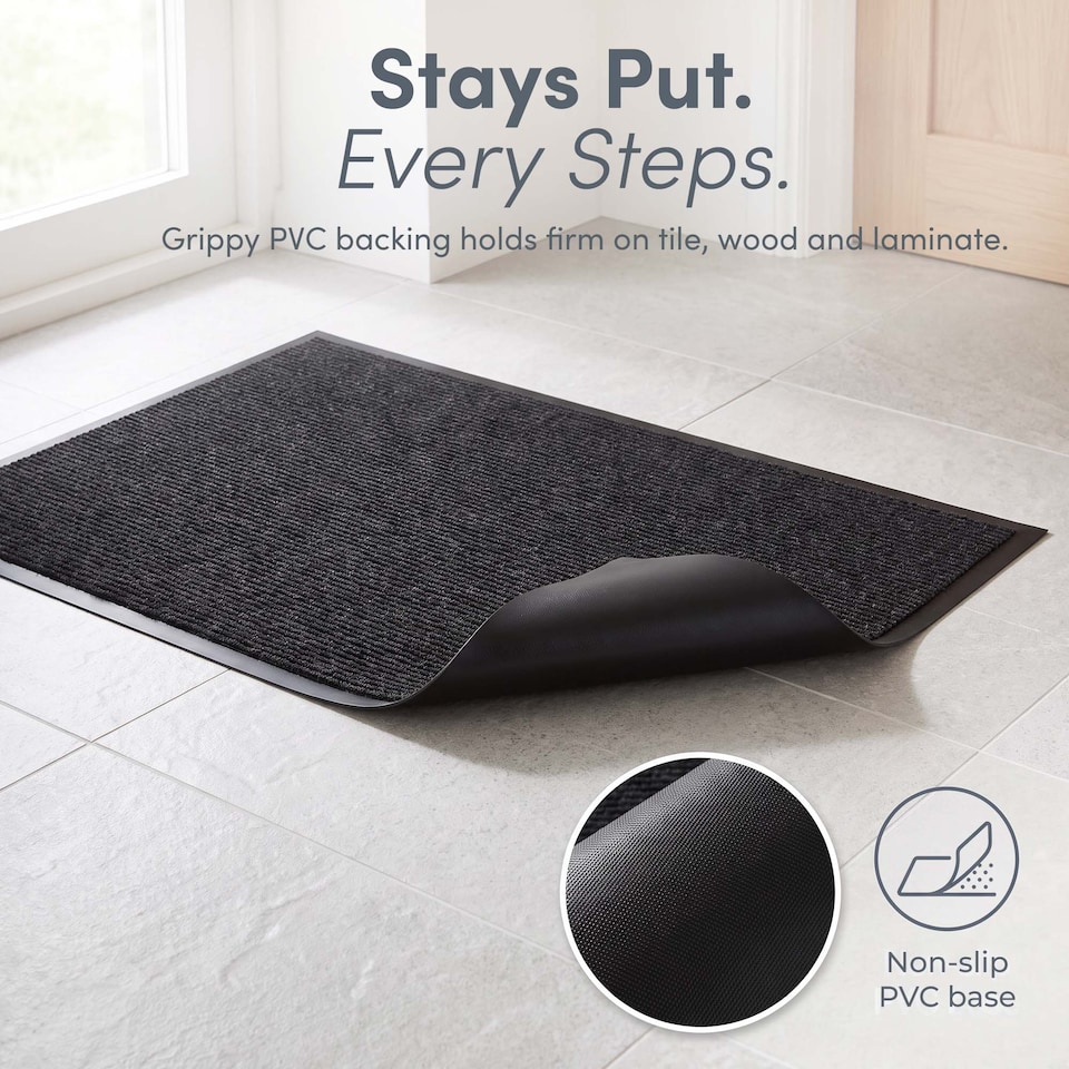 image 1 of Keplin Washable Non-Slip Doormat Indoor and Outdoor Dirt Trapping Water Absorbent
