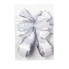 Premier Bow Tree Topper - White/Silver - One Size