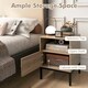 image 6 of COSTWAY Nightstand Set of 2 Accent Table with Storage Brown