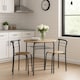 image 3 of 3 Pcs Dining Table 2 Chairs Set Kitchen Breakfast Furniture Compact Space Saving | Multi | Oak