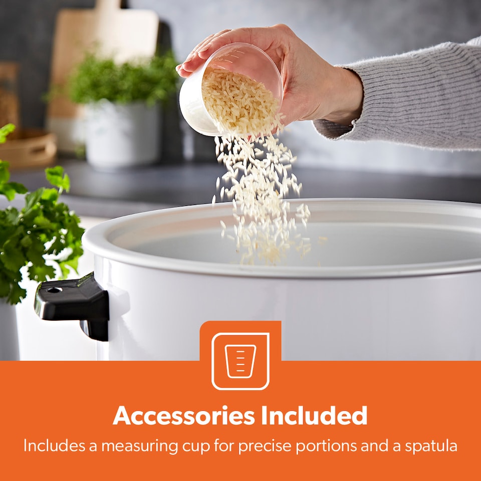 image 1 of GEEPAS 4.2L Commercial Rice Cooker Aluminium Pot 1600W White