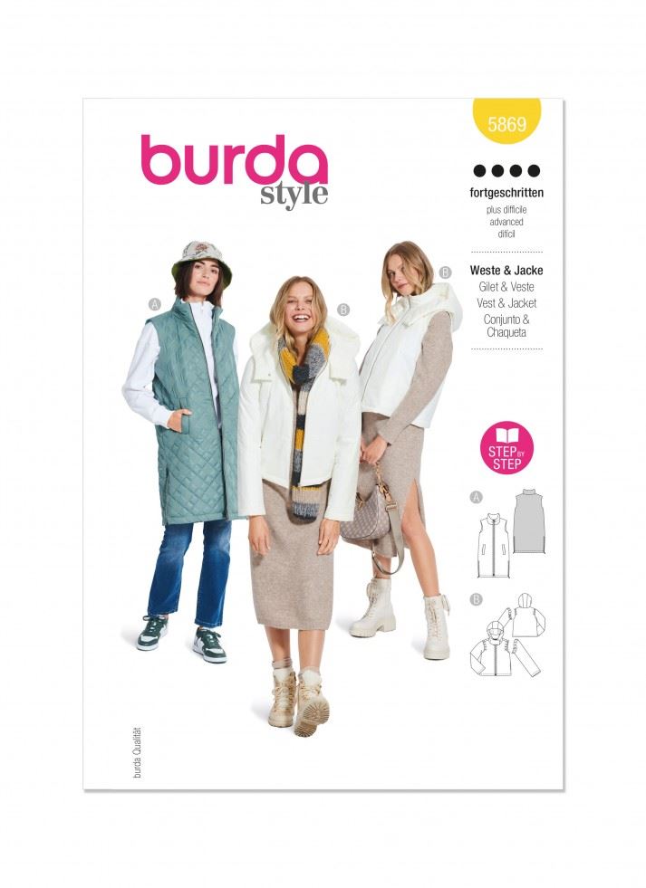 Burda 5869 Paper Sewing Pattern â Womenâs Waistcoats, Jackets & Coats, Sizes 8â18 (34â44), Advanced