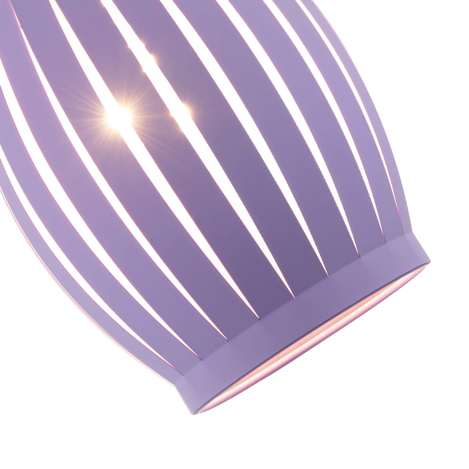 image 1 of Modern Unique Grill Style Ceiling Pendant Lighting Shade in Soft Lilac | Purple