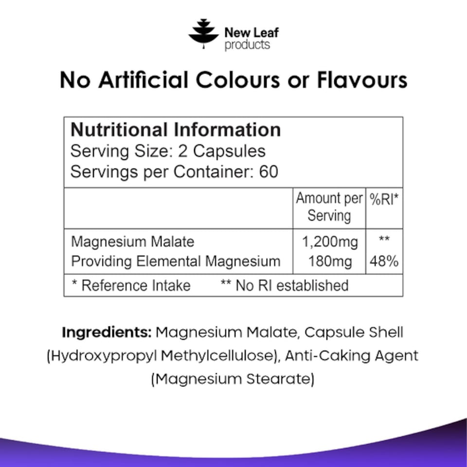 image 1 of Magnesium Malate 120 High Strength Capsules 1200mg