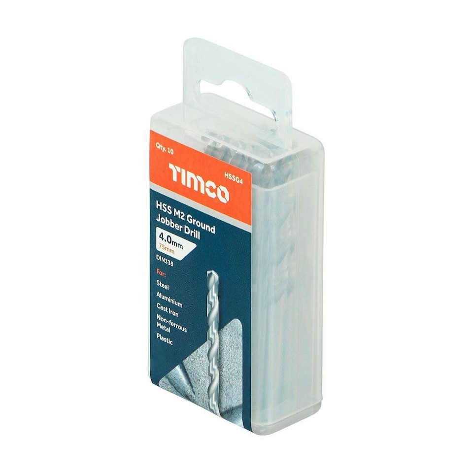 image 1 of Timco - Ground Jobber Drills - HSS M2 (Size 4.0mm - 10 Pieces)