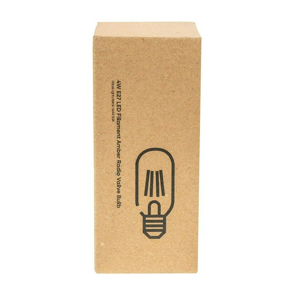 image 1 of ValueLights 3 Pack Vintage Filament E27 Amber Glass Radio Valve LED 4W Warm White 2700K 400lm Light Bulb