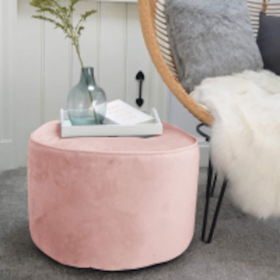 image 1 of rucomfy Velvet Pouffe - Indoor Bean Bag Footstool